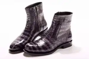 Latest Crocodile Leather Boots for Men Genuine Handmade Goodyear Ankle Luxury Winter Boots Men Alligator Dress Boots for Men