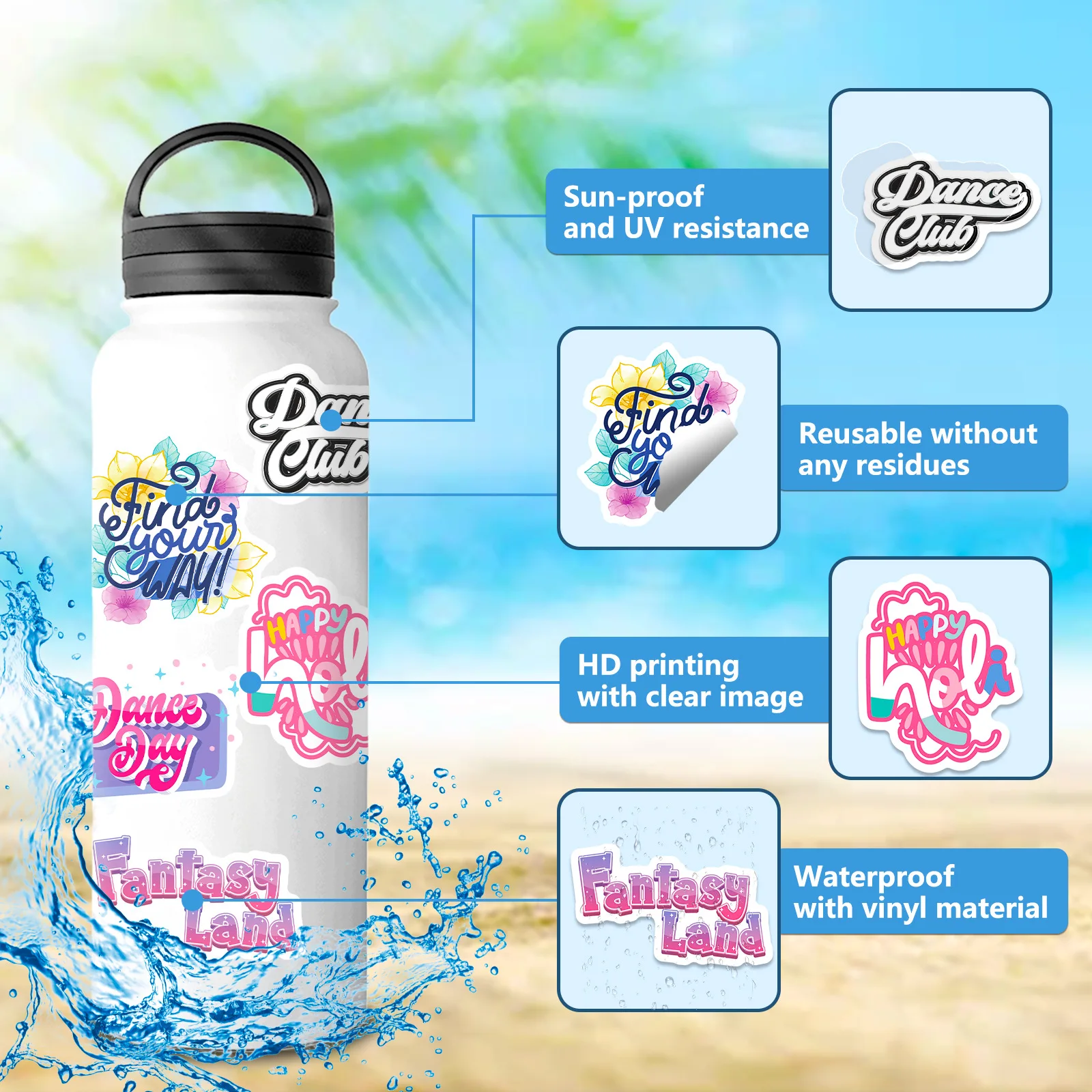 50 Adesivos de Graffiti com Palavras de Dança e Moda para Garotas, Adesivos  de Vinil para Garrafa e Telefone, Dança de Balé e Dança Latina| Alibaba.com, image size:1600x1600