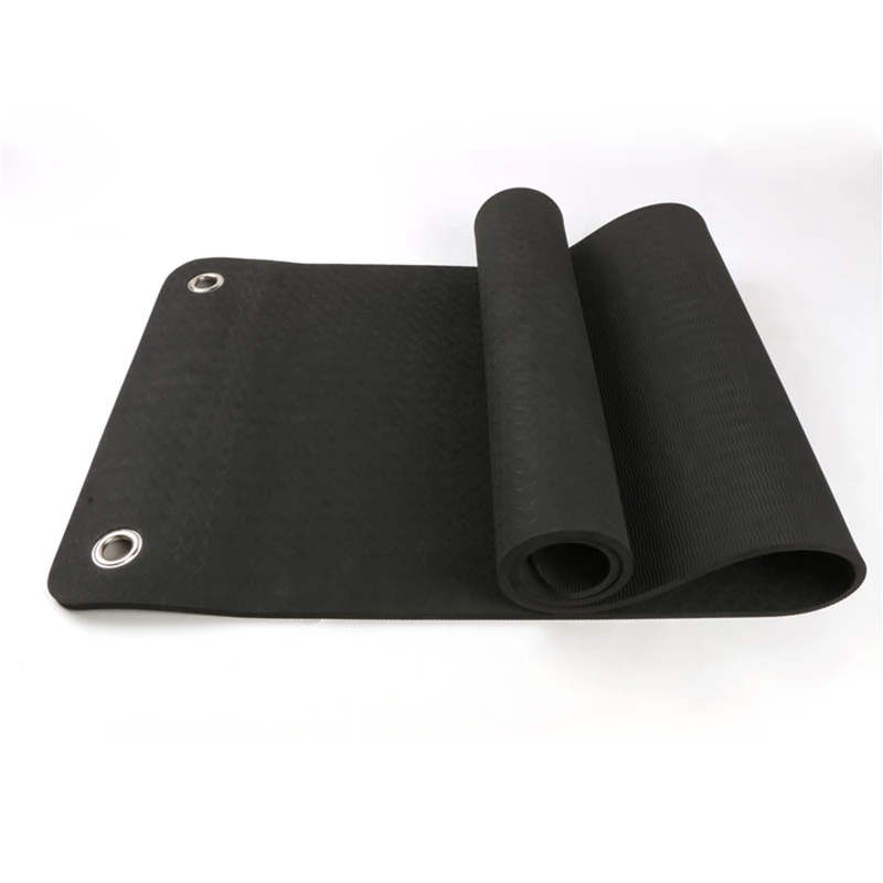 Shengde Factory  Custom Logo Eco Friendly Wall Mounted TPE Hanging Yoga Mat With Eyelets Hole Grommet