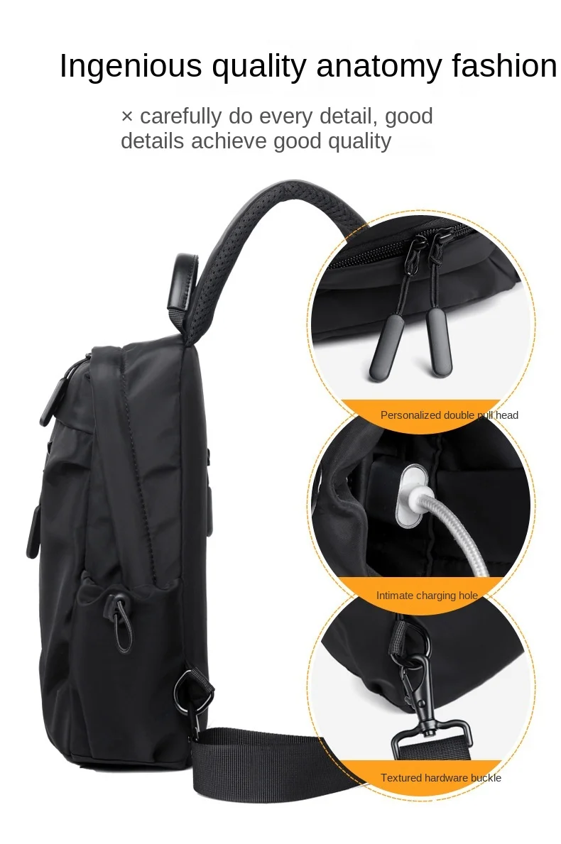 Men's new trendy business and leisure multi-function business travel single shoulder messenger bag