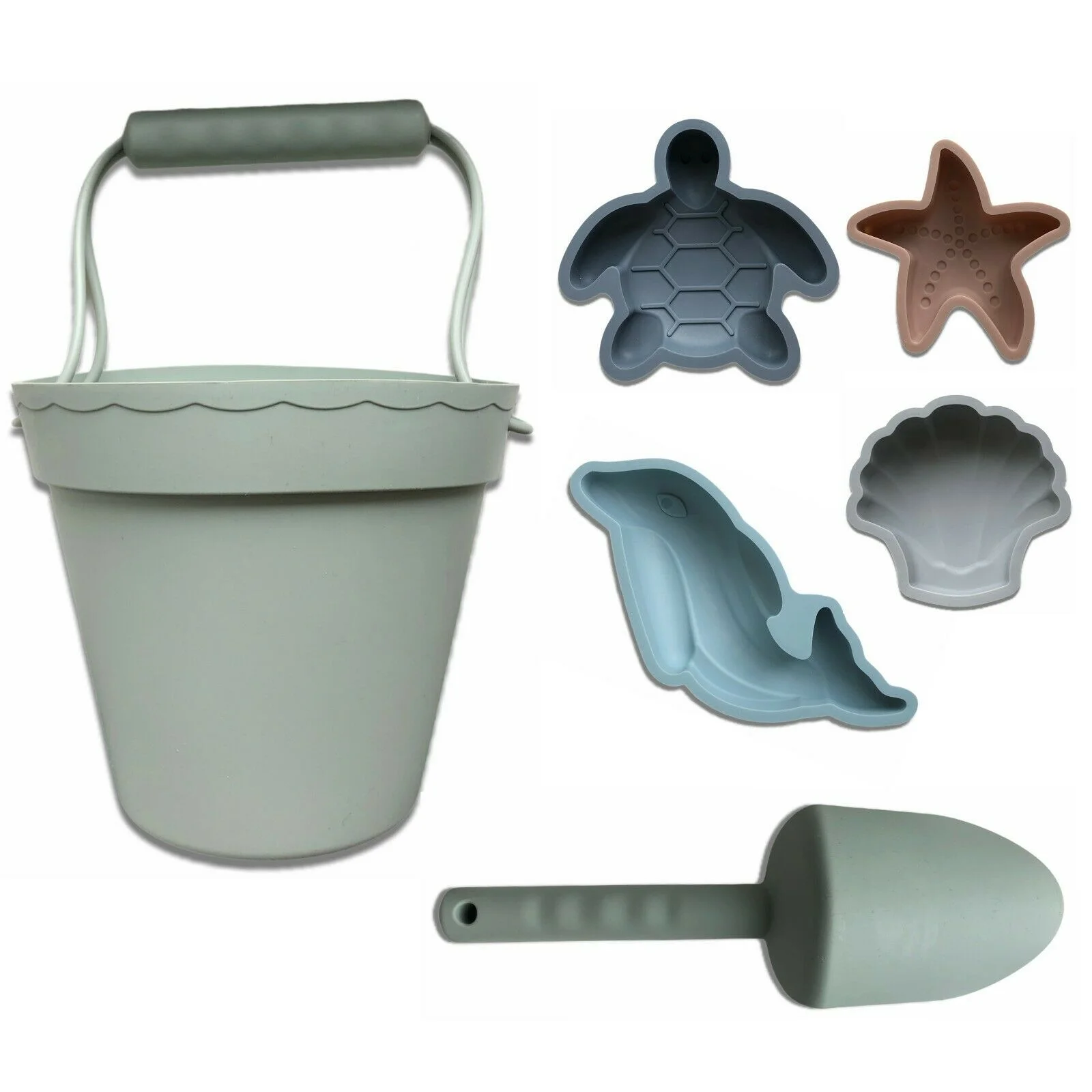 Новые экологически чистые силиконовые детские пляжные игрушки многоразовые игрушки-ведра для