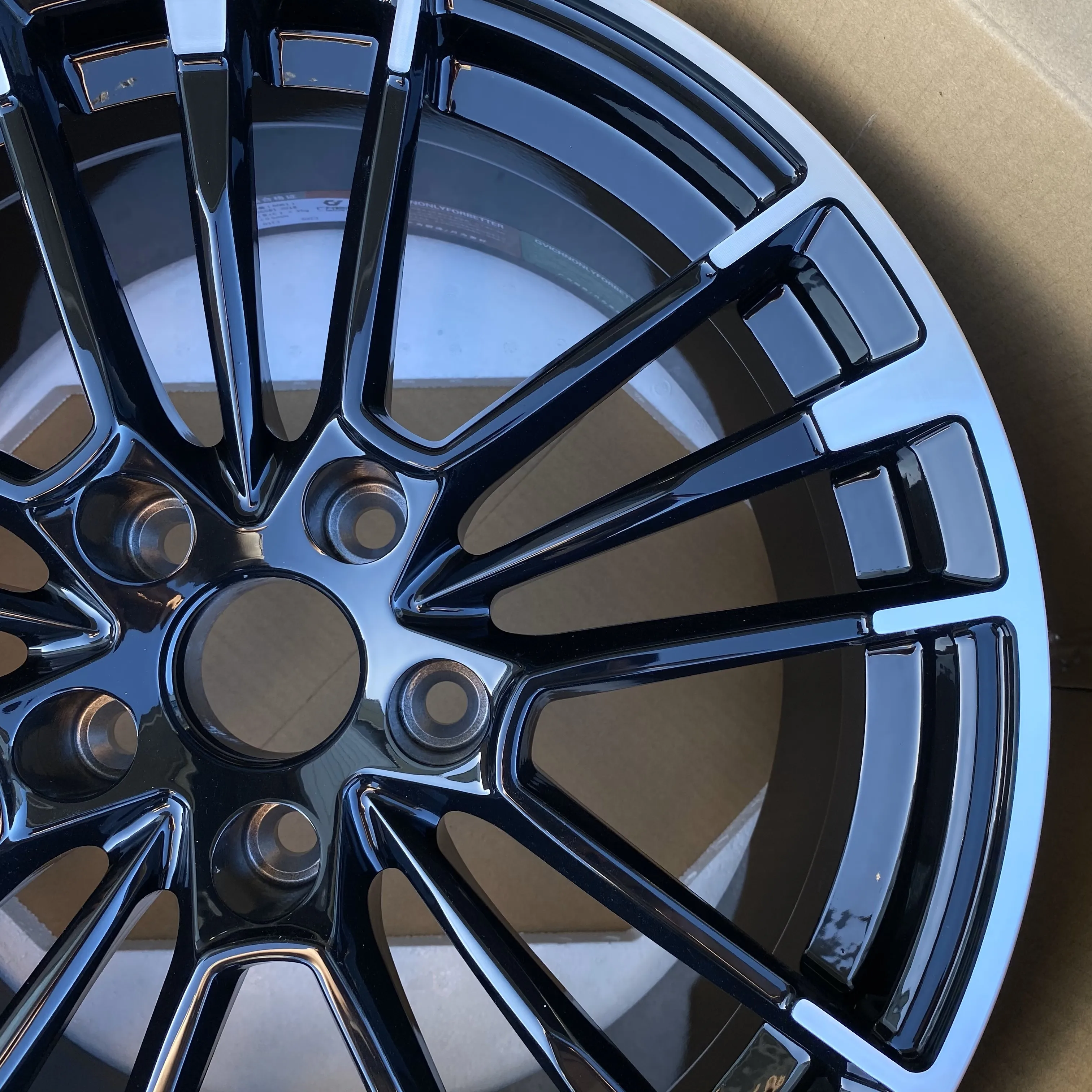 GVICHN gloss black CNC finished forged wheels 16 - 26 inch aluminum alloy rims 5x112 5x114.3 5x120 wheel hub