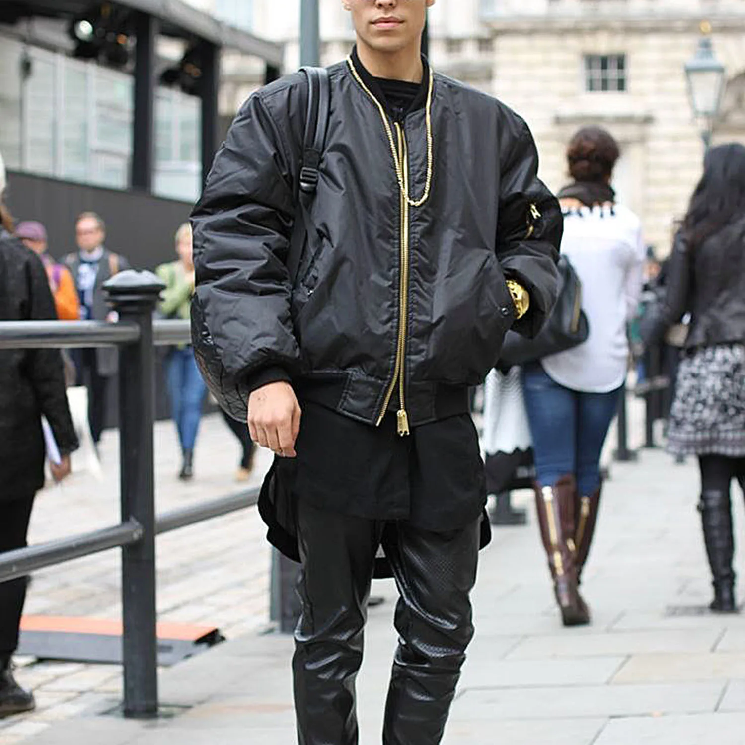 Men's Reversible Bomber Jacket For Winter Streetwear Warm Pilot_voghion.com