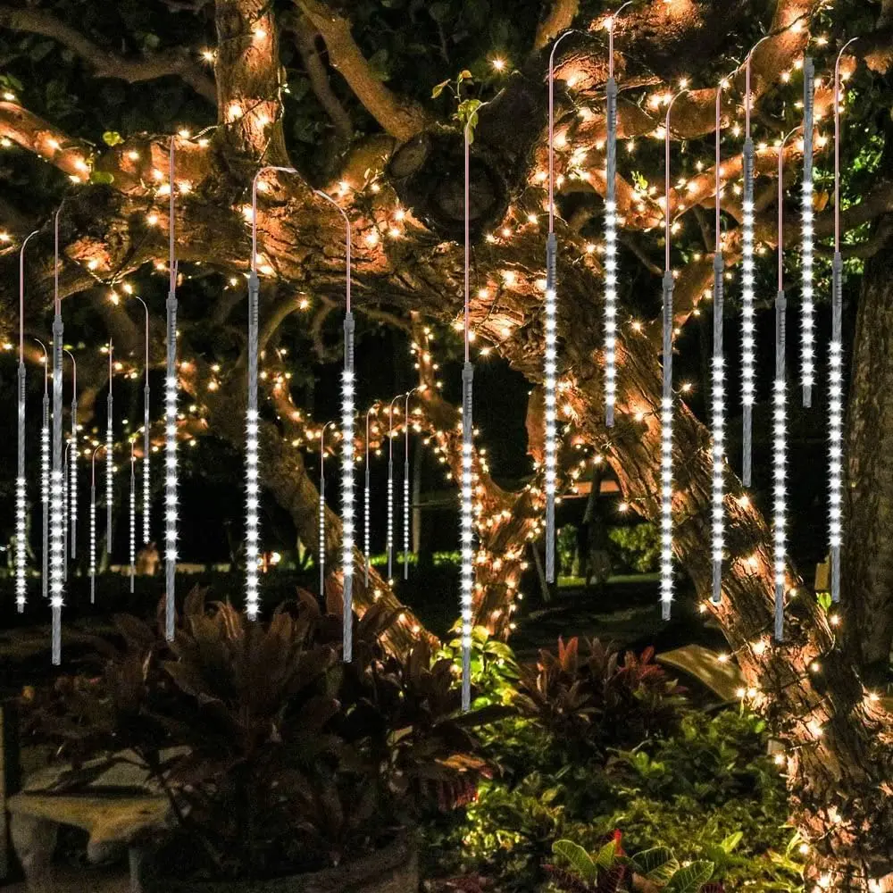 Gran venta 54 LED Meteor Shower Lights Holiday Lights Party Wedding Christmas Tree Deco Waterproof Falling Lights