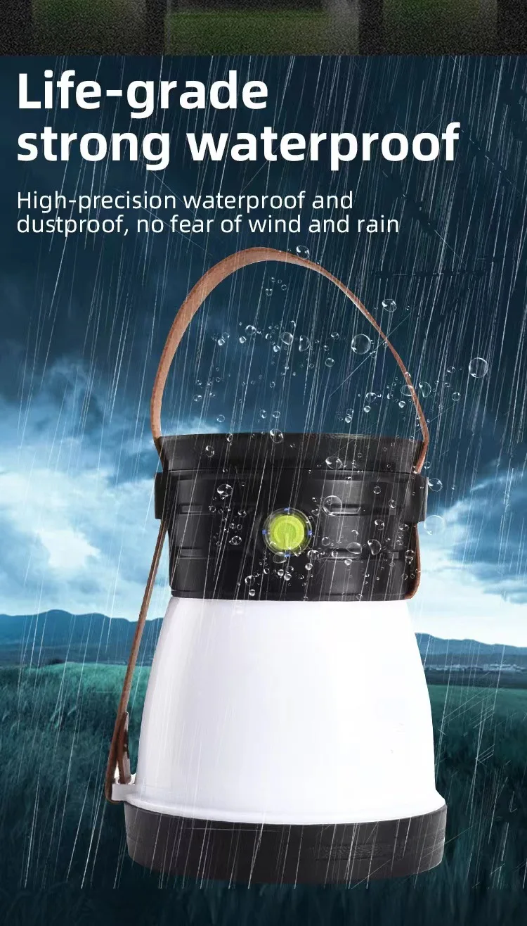 Portable Outdoor Waterproof Solar LED Camping Lantern Rechargeable Hand Emergency Light  Flashlights Hiking Tent Lamp manufacture