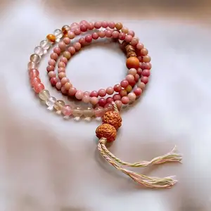 Natural Stone Beaded Bracelet Charm Handmade Multi Layer Bracelet for Women Boho Style Jewelry Meditation Daily Wear