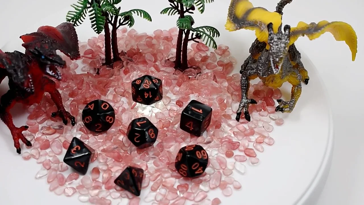 custom multi-faceted multicolor style acrylic dice set for