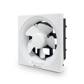 Angega AE-6"8"10"12". inch Plastic Metal back Square Wall mounted Window shutter bathroom exhaust fan Kitchen Ventilation Fan