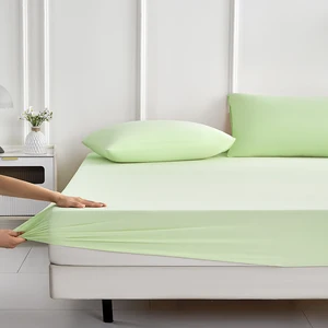 Factory Wholesale Solid Color Fitted Sheet Mattress Cover Protector for Home Usage