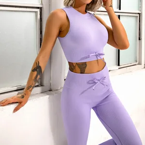 Fitness Wear Women Seamless Yoga Set Gym Outfits 2022 Yoga Leggings Set High Quality Seamless Yoga Wear Two Piece Set