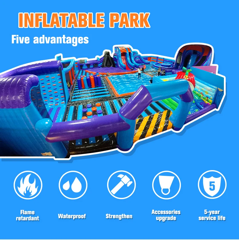 CH 1500sqm Outdoor inflatable Playground kids games inflatable theme park with inflatable obstacle bouncer jump castle for kids manufacture