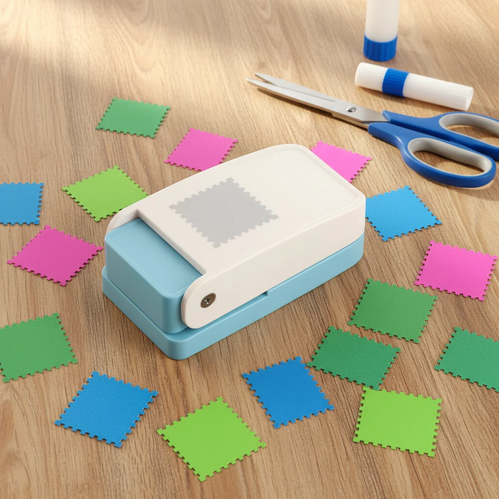 ZEQUAN 5805 Standard Punch Embossing Tool for Children's Handicraft Classes DIY Fun Square-Shaped Manual Stamp