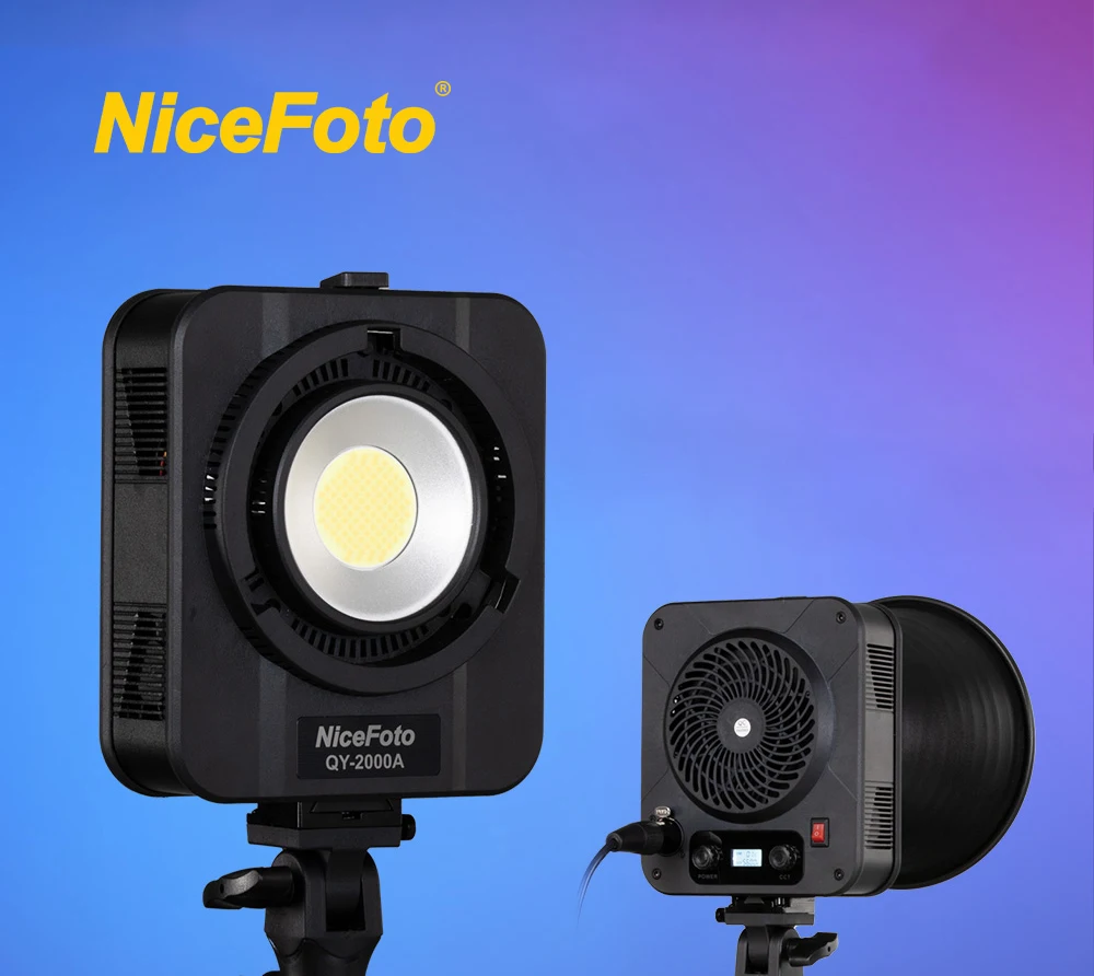 200W NiceFoto QY-2000A Bicolor Dimmable LED Light for Video