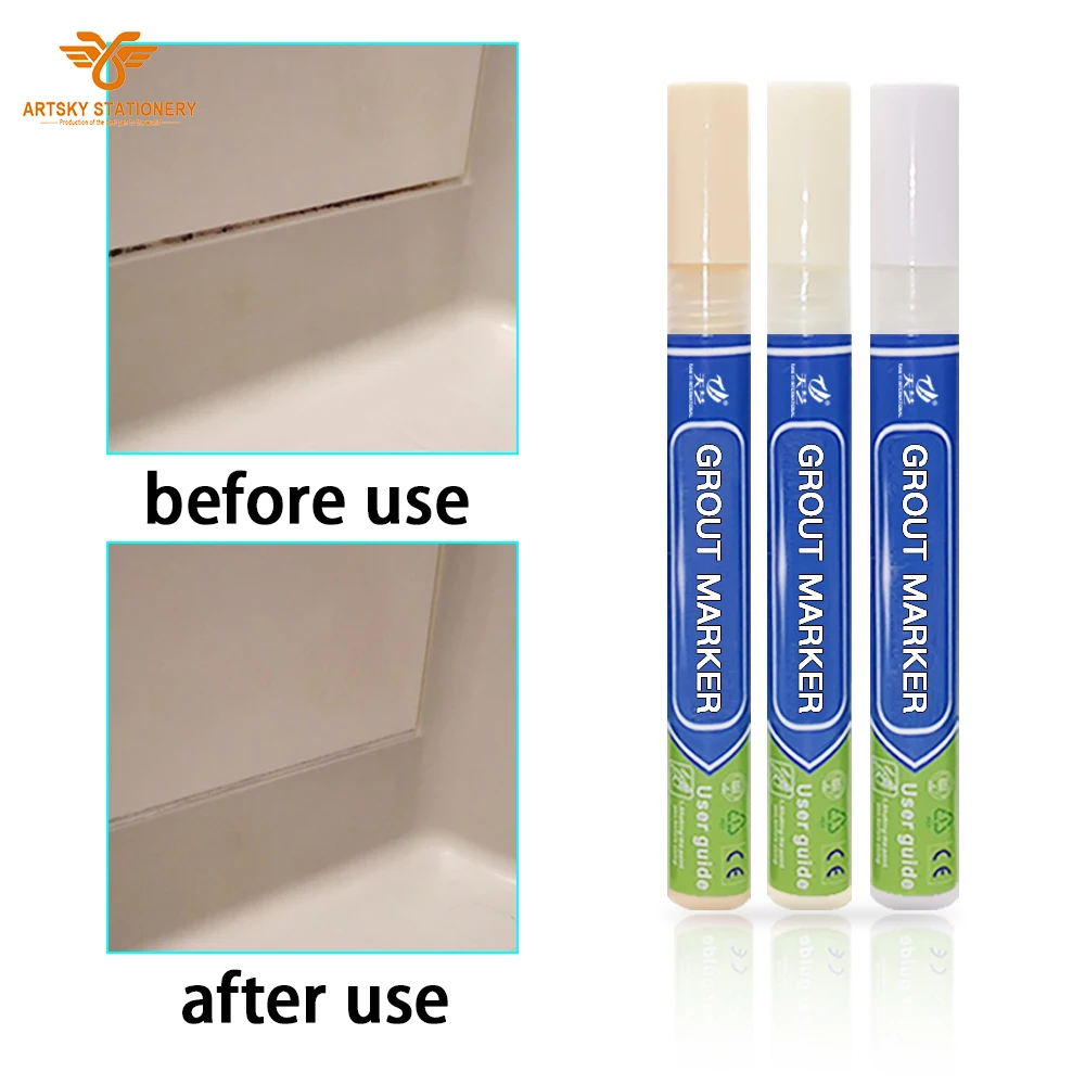 grout repair marker with replacement nib