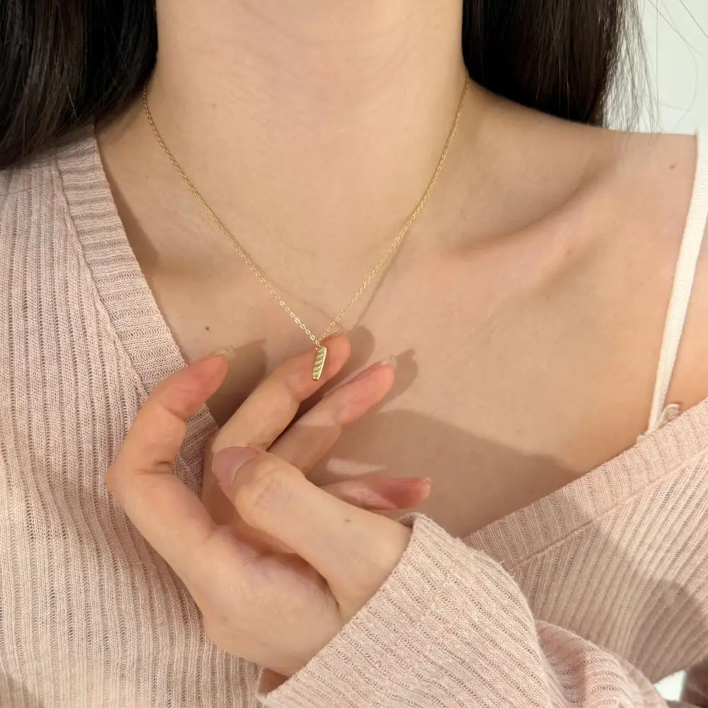 KAKODIY Fashion 925 Sterling Silver Fine Jewelry for Women 14K Gold Plated Pendant Loaf Shape Necklace detail 7