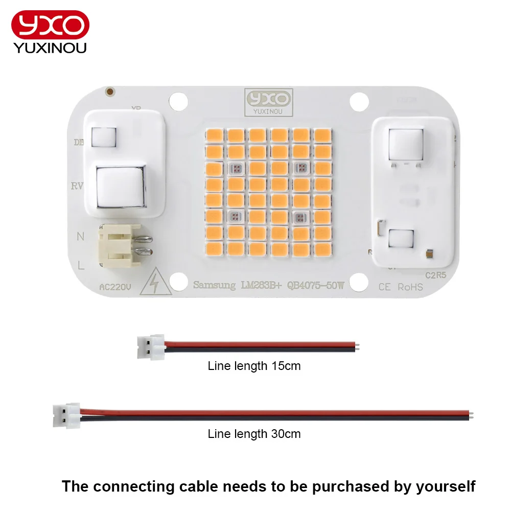 Акция оптовая продажа Драйвер Ic Smart 50 Вт COB светодиодный чип 395nm 660nm полный спектр для выращивания растений