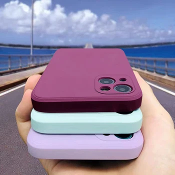 Colorful Phone Case For apple iPhone 13 12 11 Pro MAX mini SE Candy Color Soft silicone Back Cover