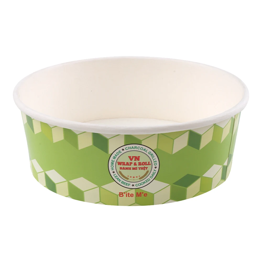 wholesale custom printing disposable biodegradable take away food packing kraft salad soup bowls with lids