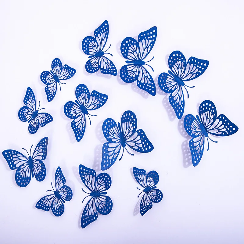 paper 12 pieces hollow wall butterfly