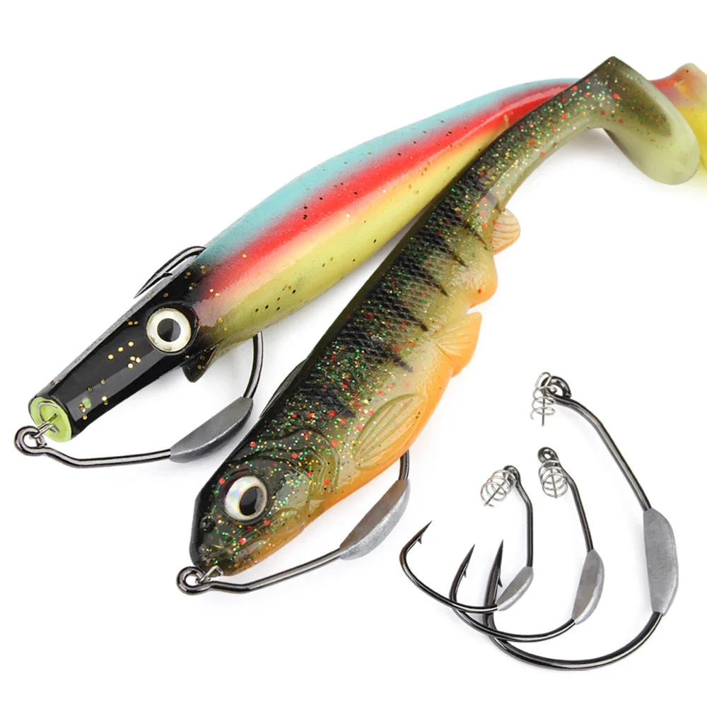 5 0 weighted swimbait hook Dovesun 12PCS Underspin Hooks - Swimbait & Worm Weedless Hooks for Saltwater & Freshwater Bass Fishing The corrosion HDWSB Heavy Duty Weighted Swimbait