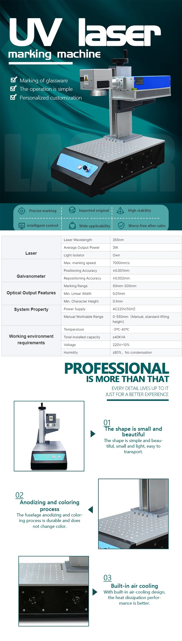 Fast Ship ! 10 Years Experience Factory Direct Sale Uv Laser Marking Machine 3w 5w 10w 15w Printing Machine for Glass