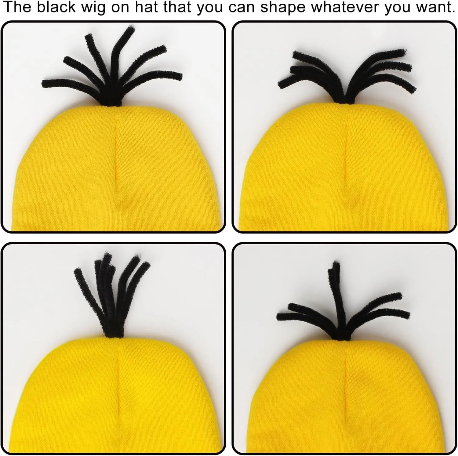 3Pcs Yellow Cosplay Costume Accessories Yellow Beanie Hat  Goggles Gloves for Men Women Cosplay Party Set