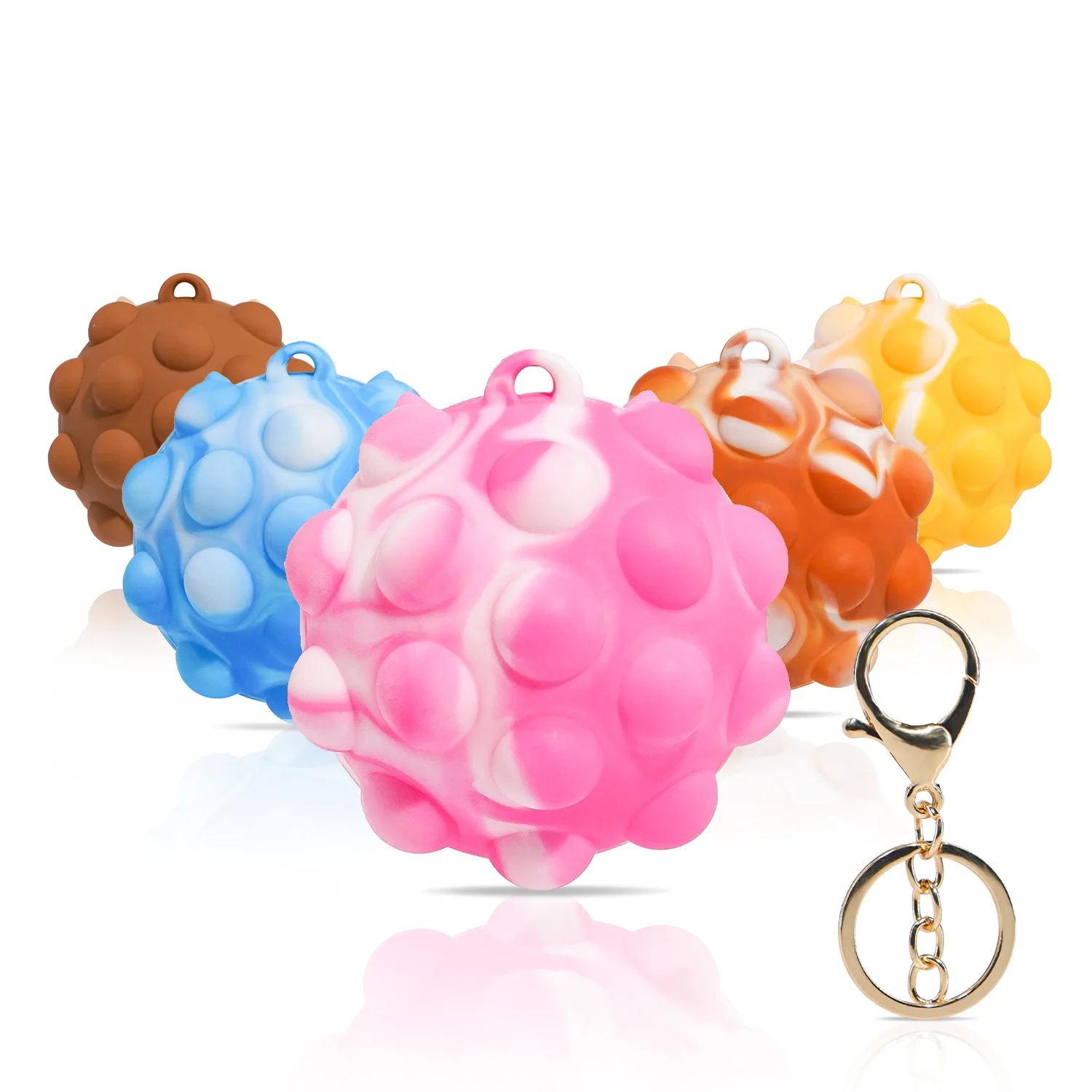 New Color Rainbow 3D Hedgehog Stress Balls Fidget Toy Silicone Popping Push it Bubble Fidget Ball Mesh Squish Stress Relief Ball