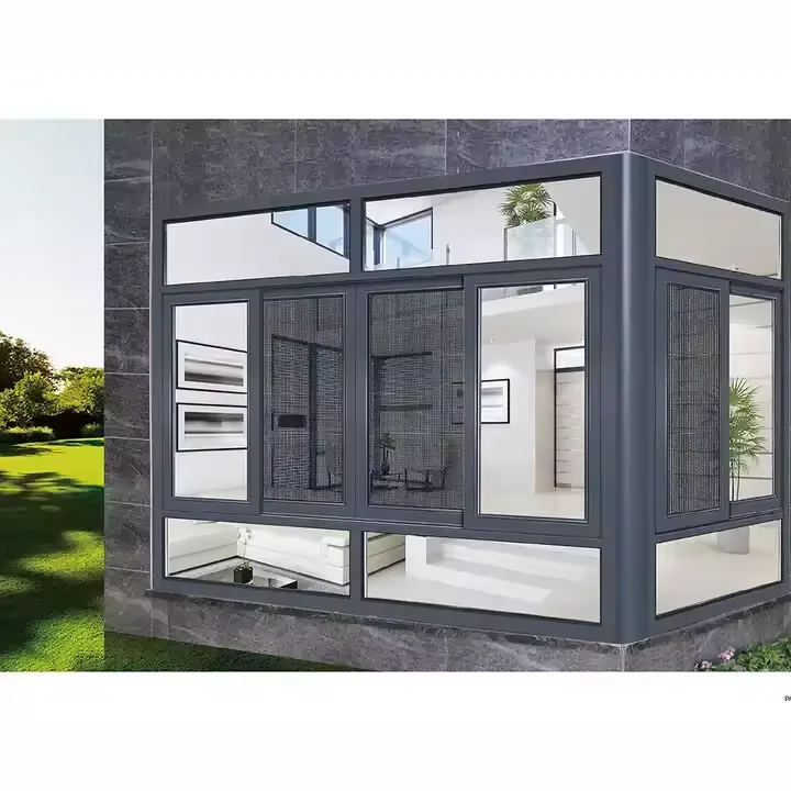 Wholesale Soundproof Vertical Accordion Sliding Glass Windows And Doors Thermal Break Aluminum Window