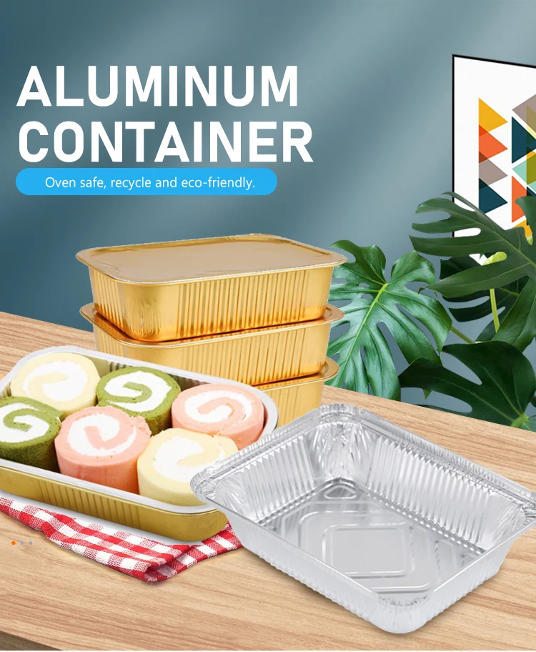 1100ml Food Grade Aluminium Foil Container Carryout Lunch Box Tray With Cardboard Lid Buy Foil