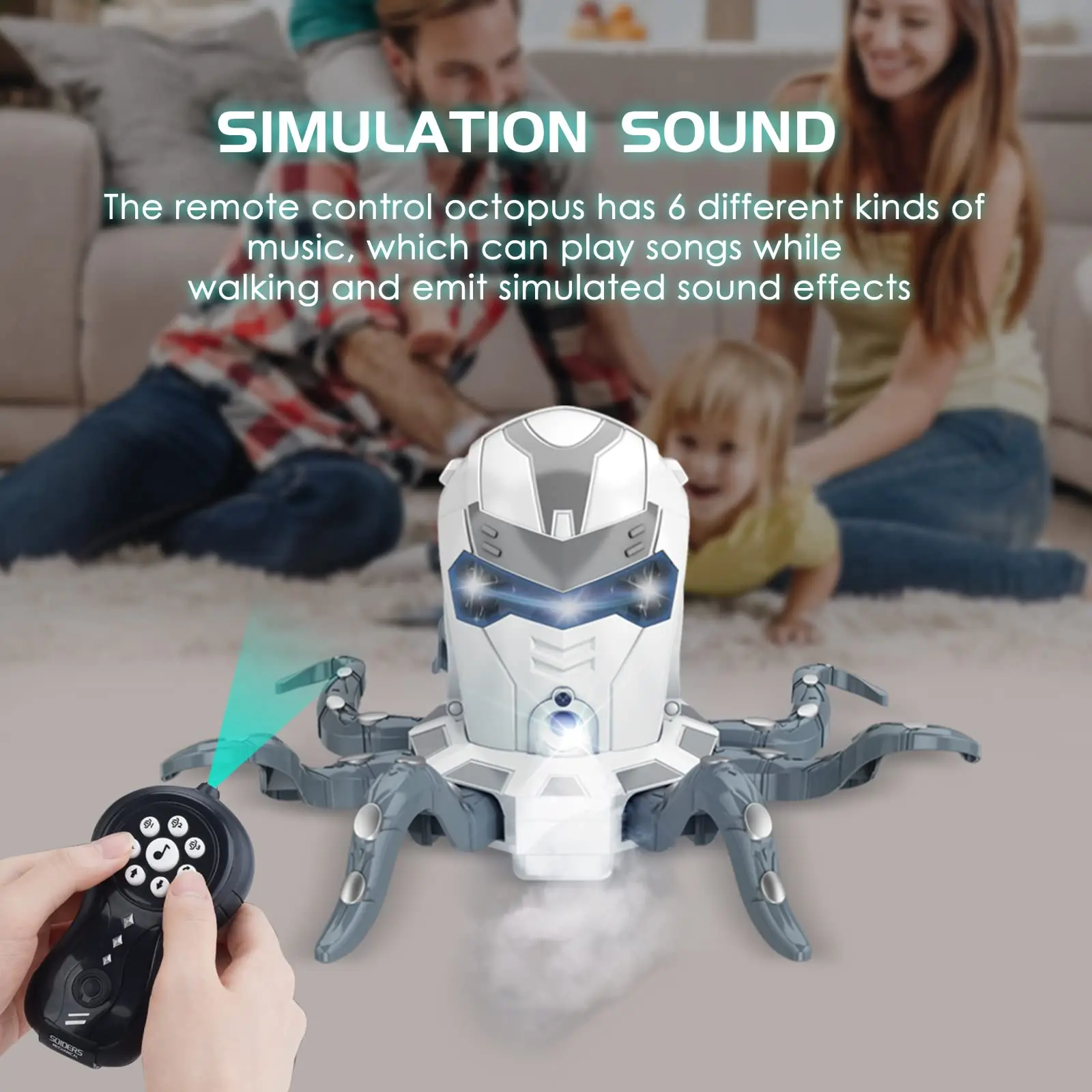 Tommabo Remote Control Octopus Kids Toys Realistic Rc Octopus With