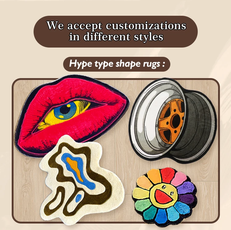 Cute Rug tiger Colorful Tufted Made Design Custom Shape Rug 3d Custom Rug