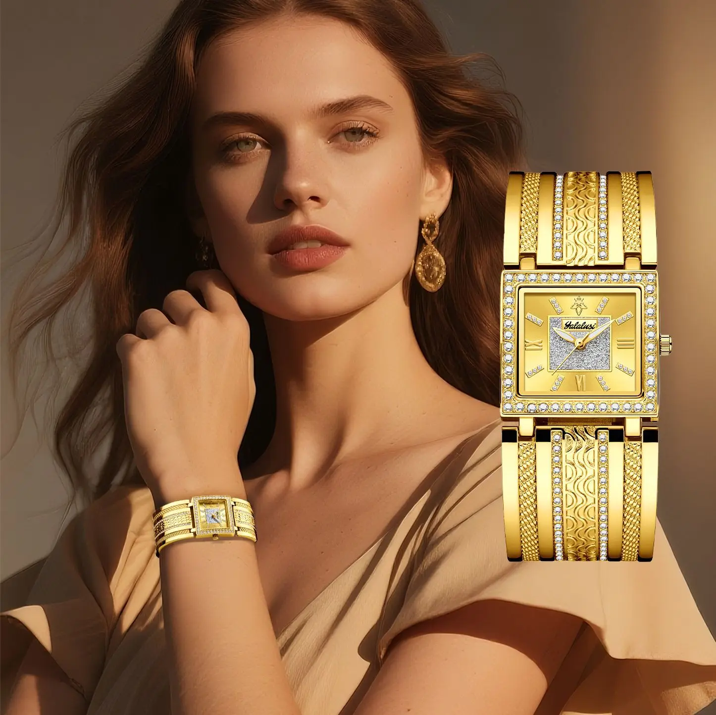 Square Diamond Quartz Women's Watch OM-406331