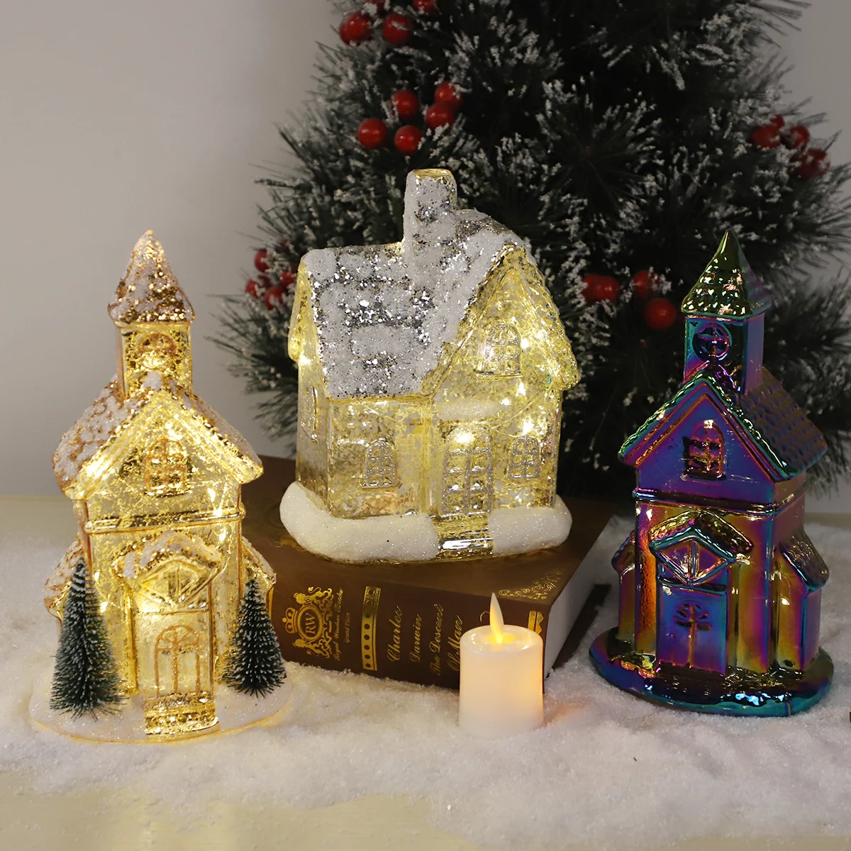 Elegant Christmas Decoration Personalized Mini Snowman Xmas House Santa's Village Christmas Village House factory