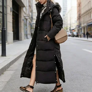 Women Winter Jackets Breathable Fashion Button Waterproof Hooded Womens Long Overcoats Coat Puffer Jacket for Women