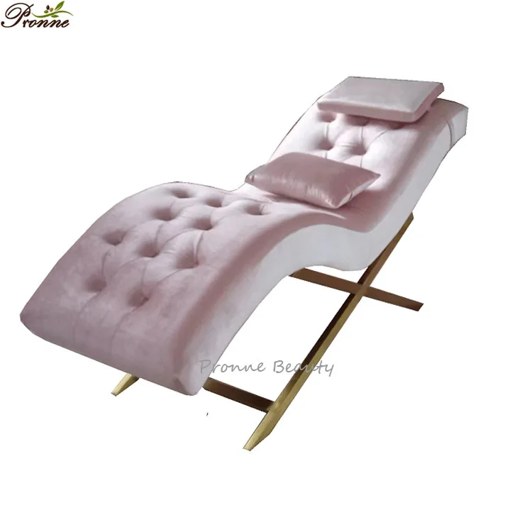 Modern Luxury New Design Beauty Salon Treatment Table Pink Custom Curve