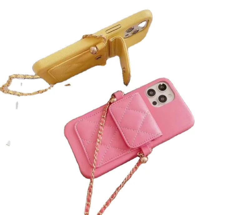 luxury brand designer purse phone cases for iphone 12 pro max, for iphone 12 case with crossbody long chain