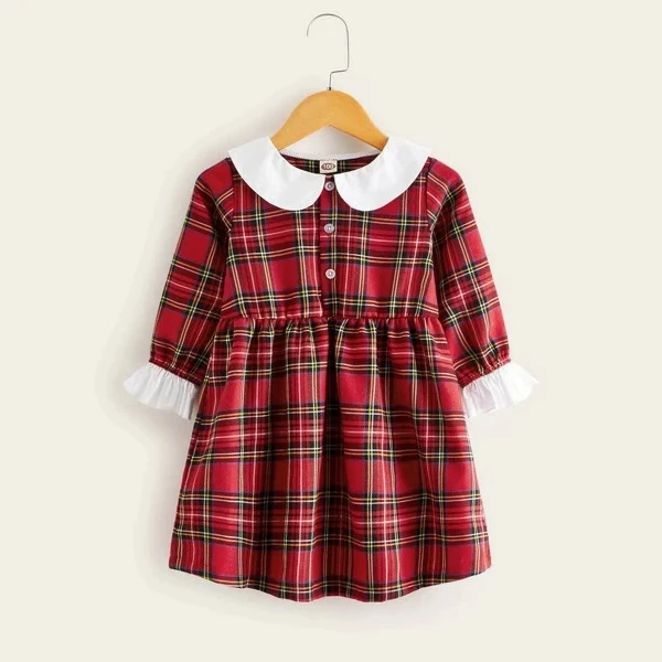 plaid peter pan collar dress