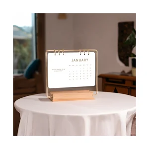 Customized Original Design Christian Prayer Calendar Tips Organizer 2026 New Year Gift Inspirational Wood Desk Meeting Calendars