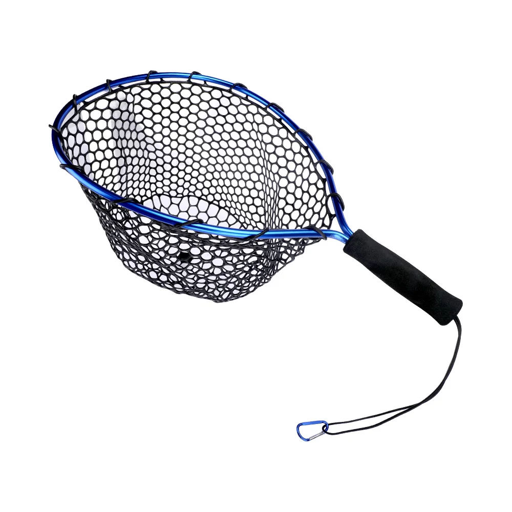 Épuisette Pêche à La Mouche - Maille Caoutchouc Souple Transparente - Capture Truite Et Saumon - NEUF