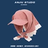 Red plaid [small fresh small plaid hood]]