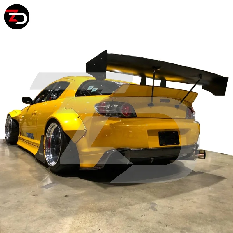 Factory Price RB Style Body Kit Front Lip Side Skirts Diffuser Wheel Arch Wing High Spoiler for RX8