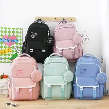 Fashion custom logo School bag Waterproof Nylon Large Capacity teenager casual student other backpacks