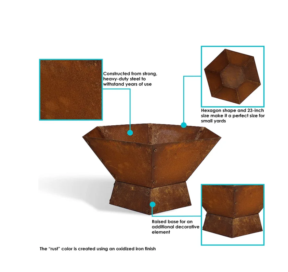 Rust Brazier Garden Supplier Outdoor Charcoal Fire Pit With Base - Buy ...