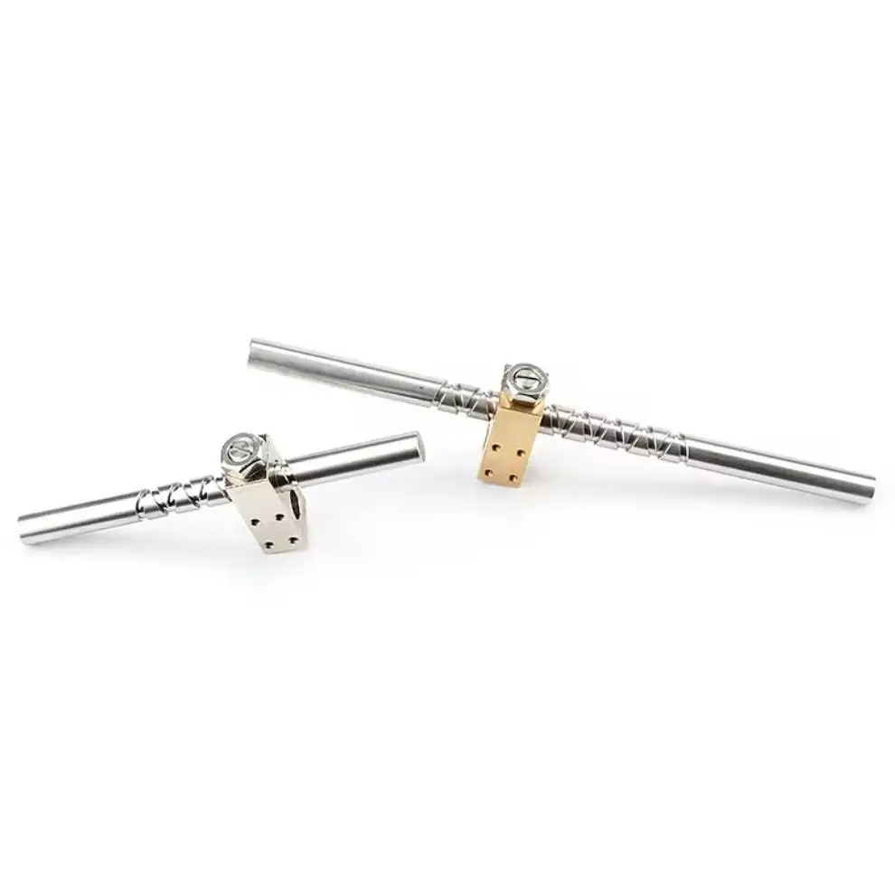 10x10 Stroke 80mm Length 300mm Stainless Steel Shaft Self Reversing Screw with Brass Nut Nickel Plating