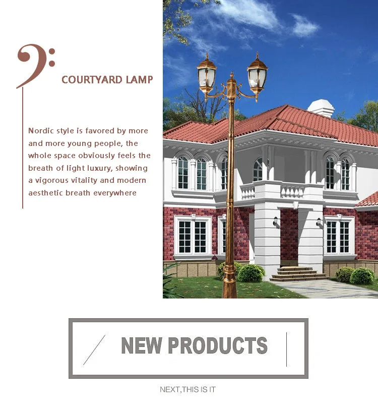 Outdoor Villa Courtyard Light Waterproof Post Led Modern Garden Street Light Fixituer IP65 Antique Road Lamp