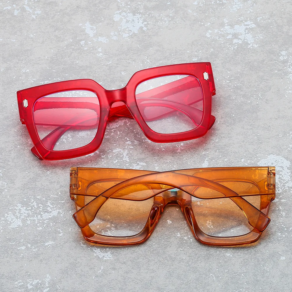 Retro Plate Square Eyeglass Frame Thick Ring Wide Leg Prescription Glasses  Women Glasses Women Optical Myopia Glasses - AliExpress
