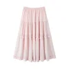 Falda midi rosa loto