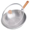 Wok de titanio puro con mango de madera de 30 cm.