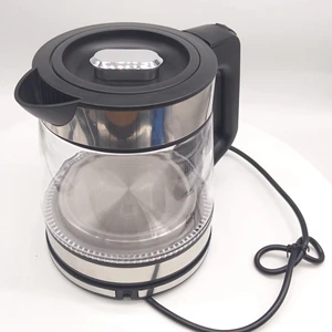 Factory Supply 1.2L High Borosilicate Transparent Plasticizer Handle Glass Electric Kettle for Modern Hotels