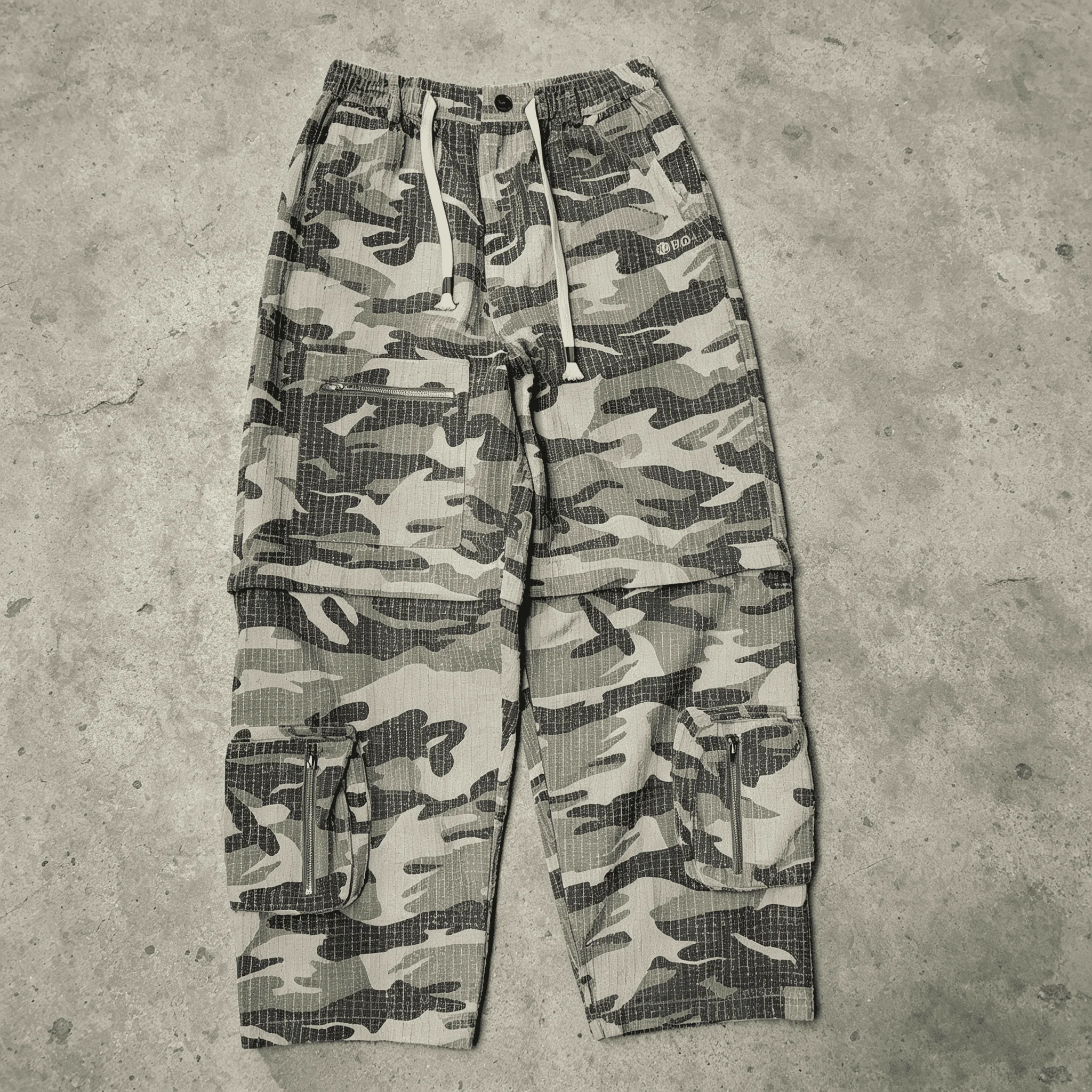 Custom Allover Printing Twill Cargo Work Pants Oversized Detachable Wide Leg Baggy Tactical Utility Camo Cargo Pants for Men gallery 7